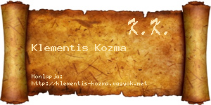 Klementis Kozma névjegykártya